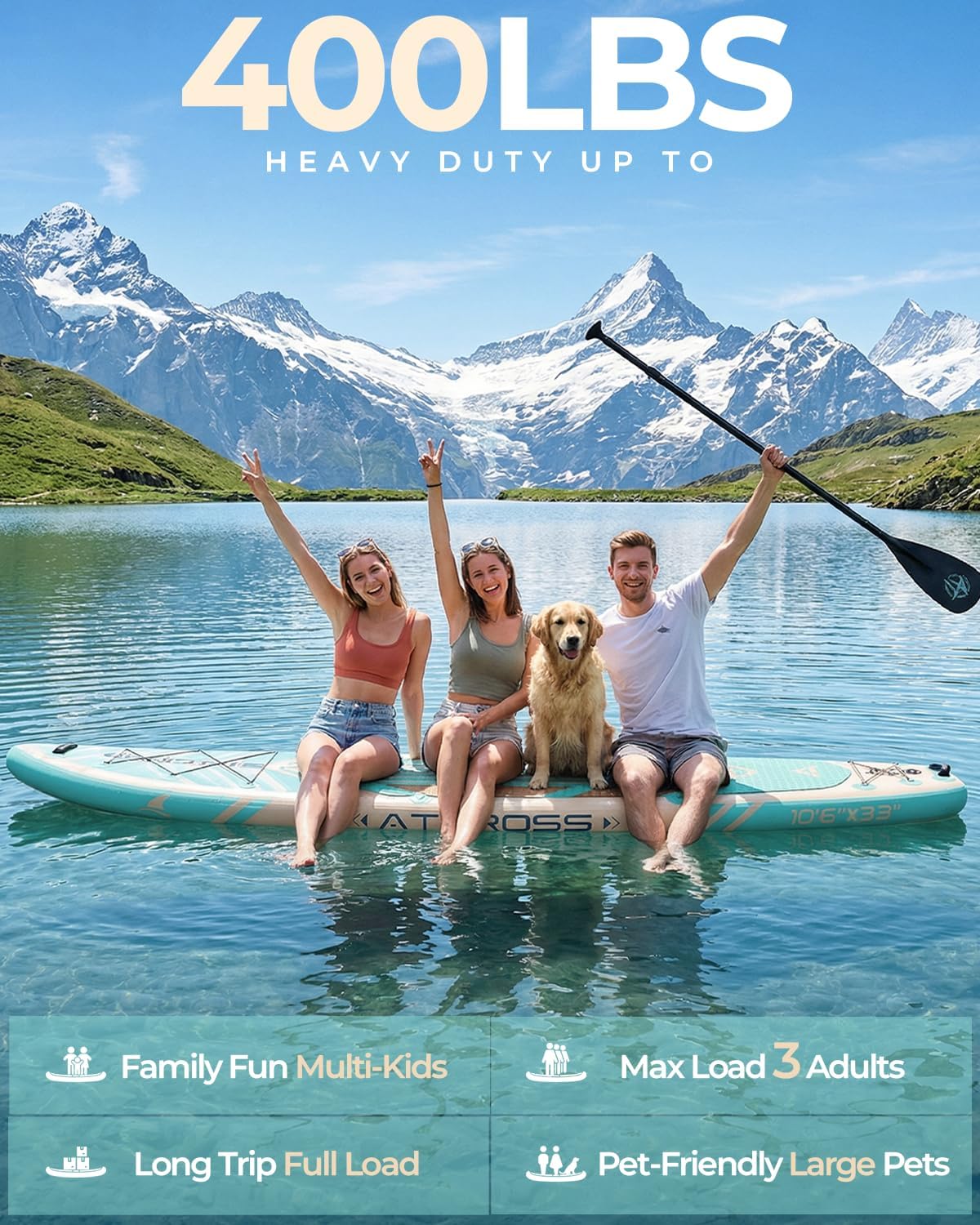 Thumbnail 1 de ATPROSS 10'6" Inflatable Stand Up Paddle Board with Kayak Seat — Extra Wide, 400lbs Capacity