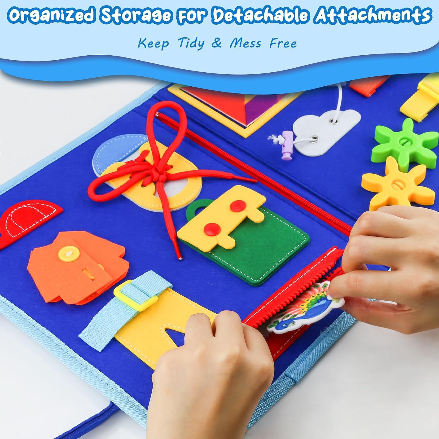 Detalle 1 de Busy Board Montessori toy for 1 year old toddlers