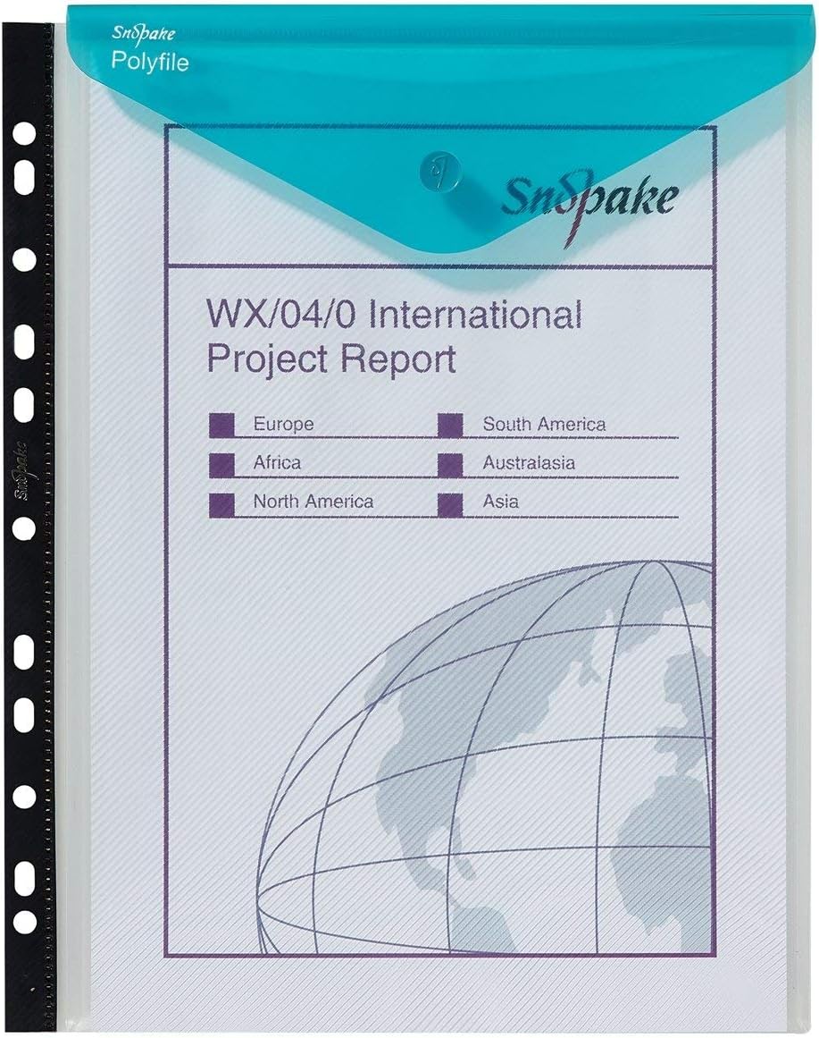 Detalle 2 de Snopake A4 High Capacity Polyfile RingBinder Popper Wallet – Clear with Electra Flap, Pack of 5 (Ref: 15695)