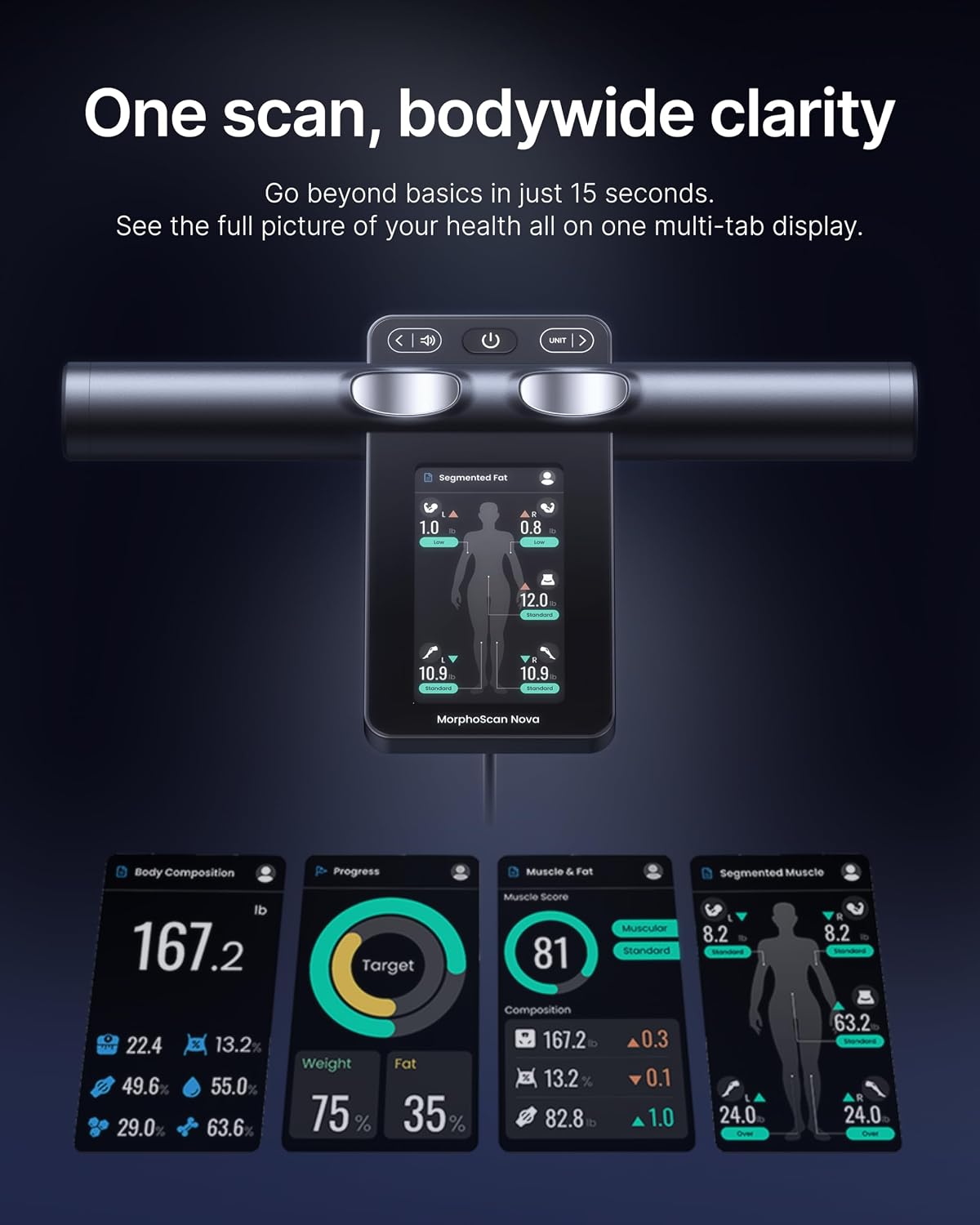 Thumbnail 1 de RENPHO MorphoScan Nova R-MSC04 Smart Body Composition Scale with TFT Display