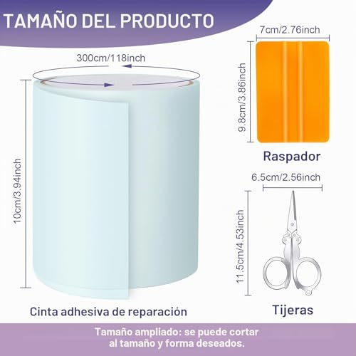 Detalle de Parches Piscina Bajo Agua de Edonkvi: Kit de Reparación 300 cm × 10 cm para Piscinas y Colchones Inflables