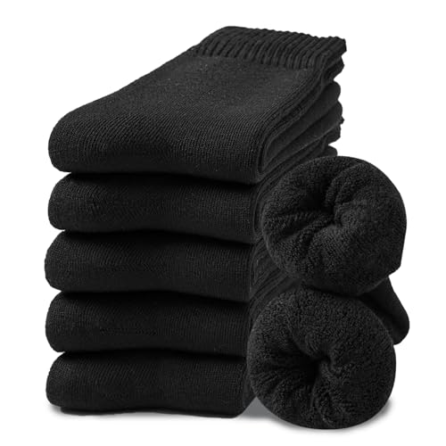Detalle de Hocerlu Chaussettes thermiques femme, 5 paires noires en mélange de laine