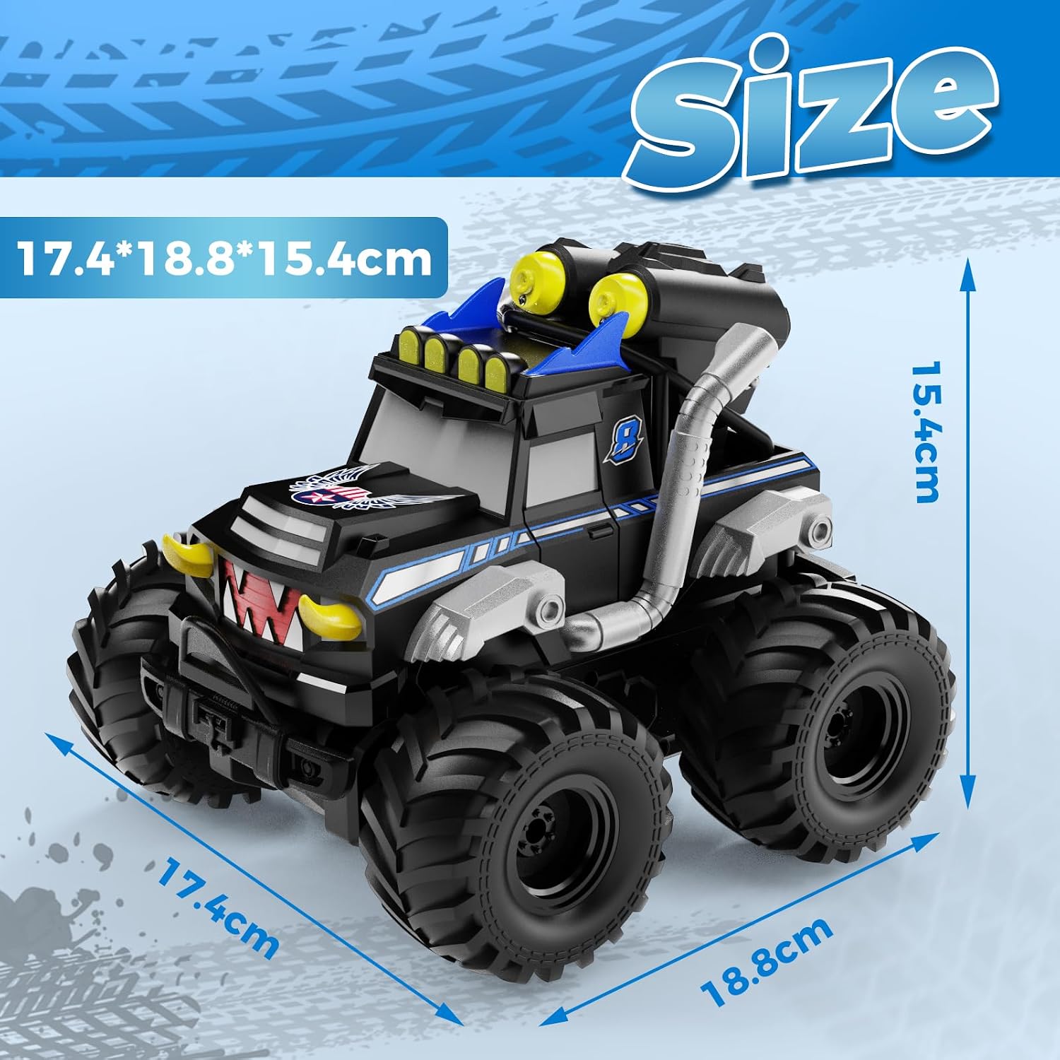 Detalle 2 de Dysaim Monster Jam Cars Coche Teledirigido 4x4 18,8 cm
