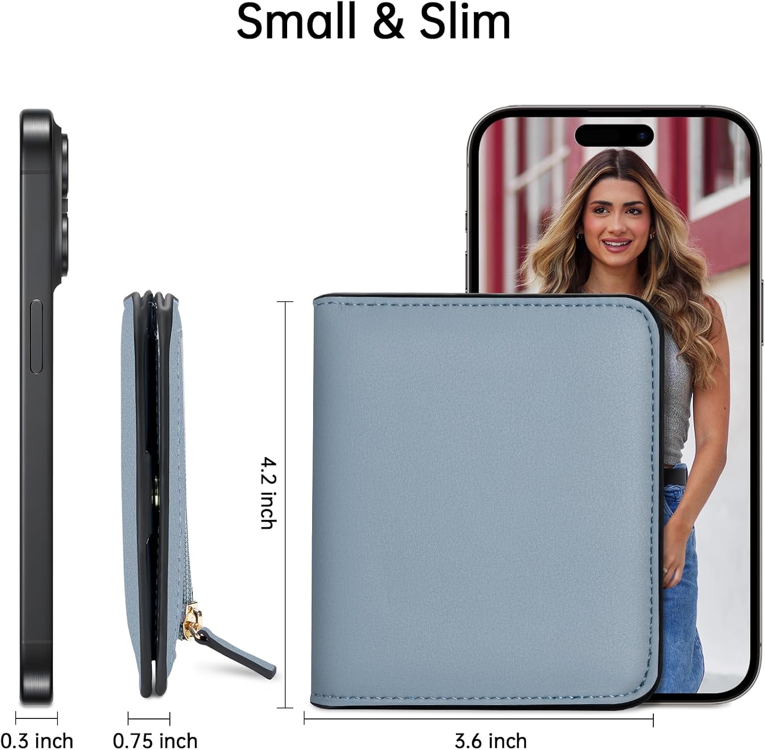 Thumbnail 1 de Toughergun Women's Slim Leather Wallet with RFID Protection 📙