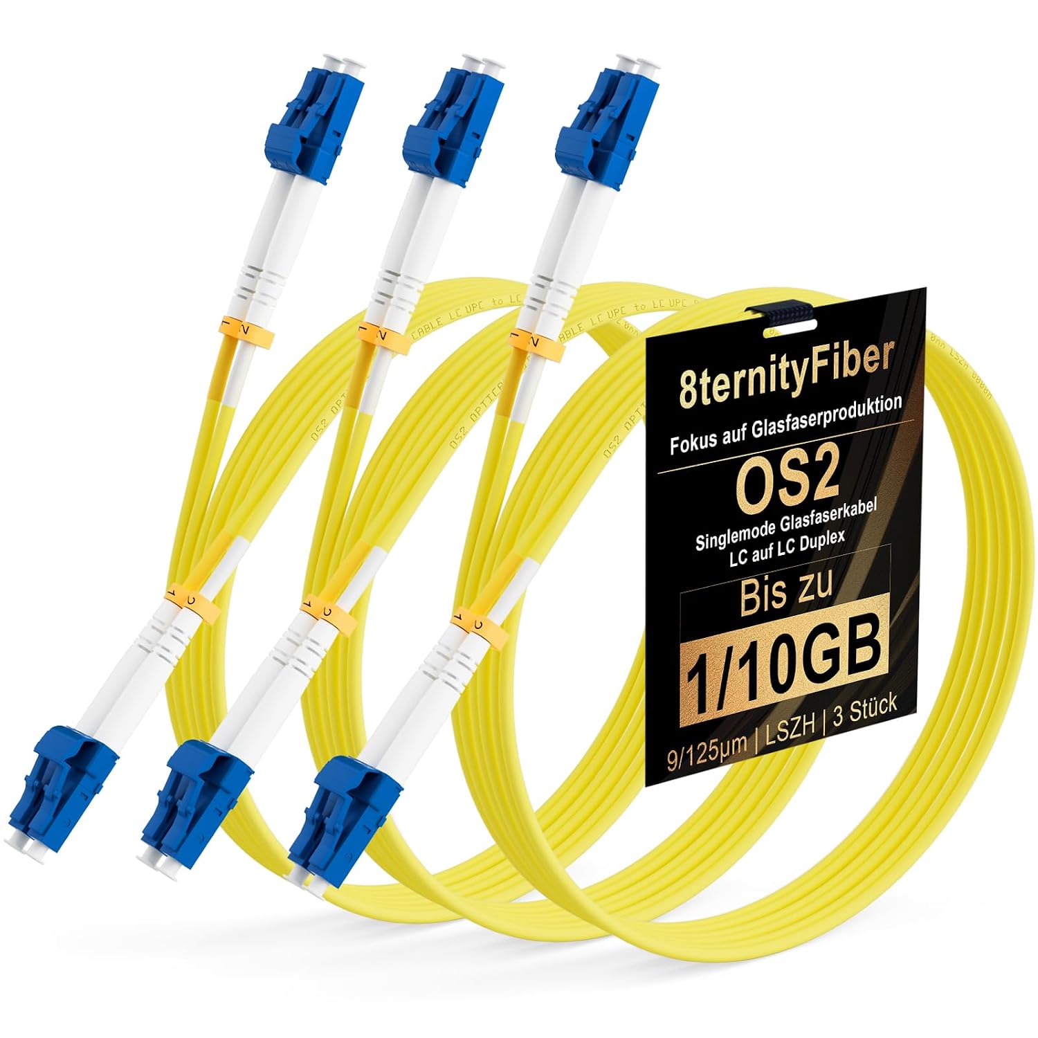 Thumbnail 6 de 8ternityFiber LC auf LC OM3 Patchkabel 0,5 m – Duplex, 50/125 µm, LSZH Aqua