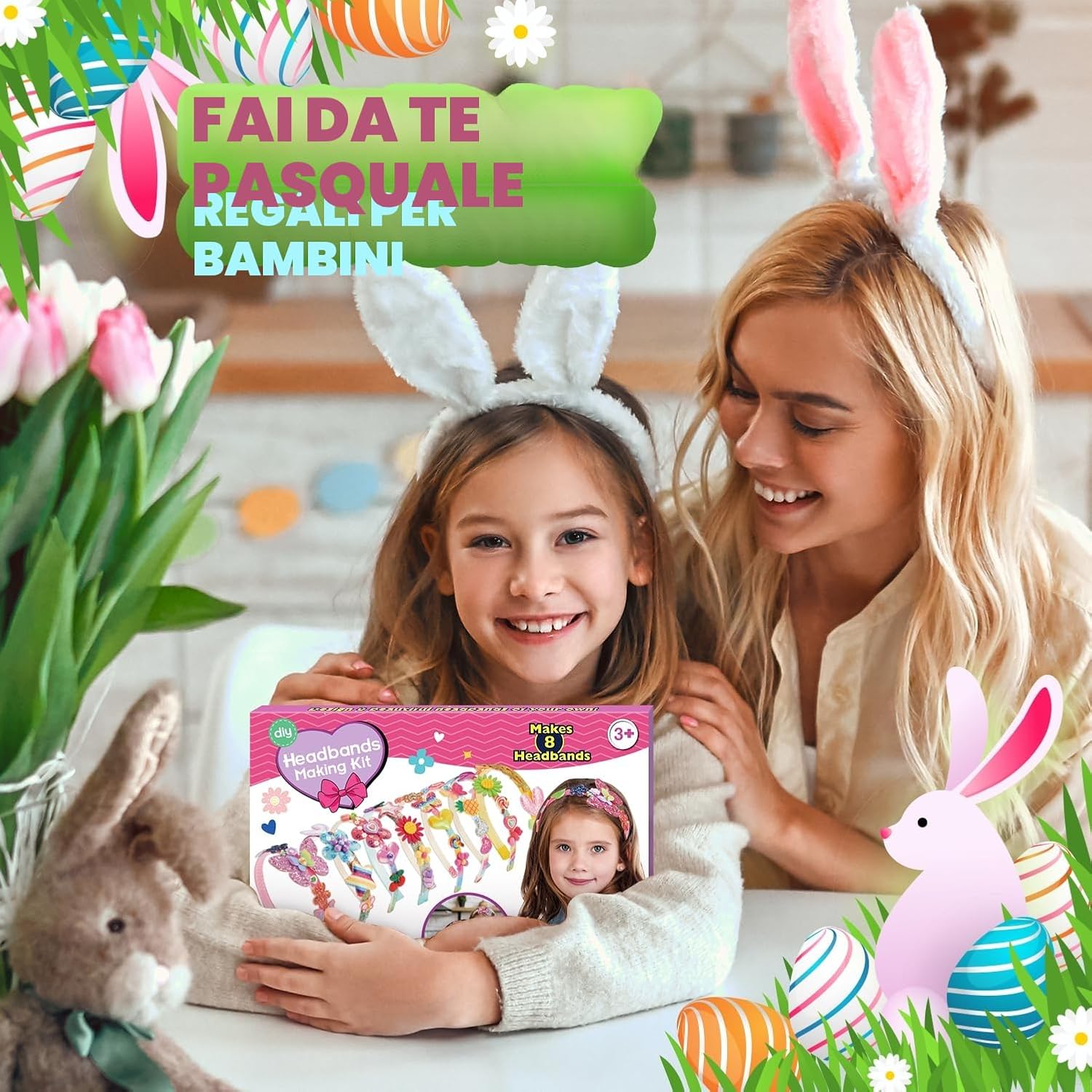 Thumbnail 1 de HappyKidsClub Giochi Bambina 3–10 Anni: Kit cerchietti fai-da-te con 69 pezzi
