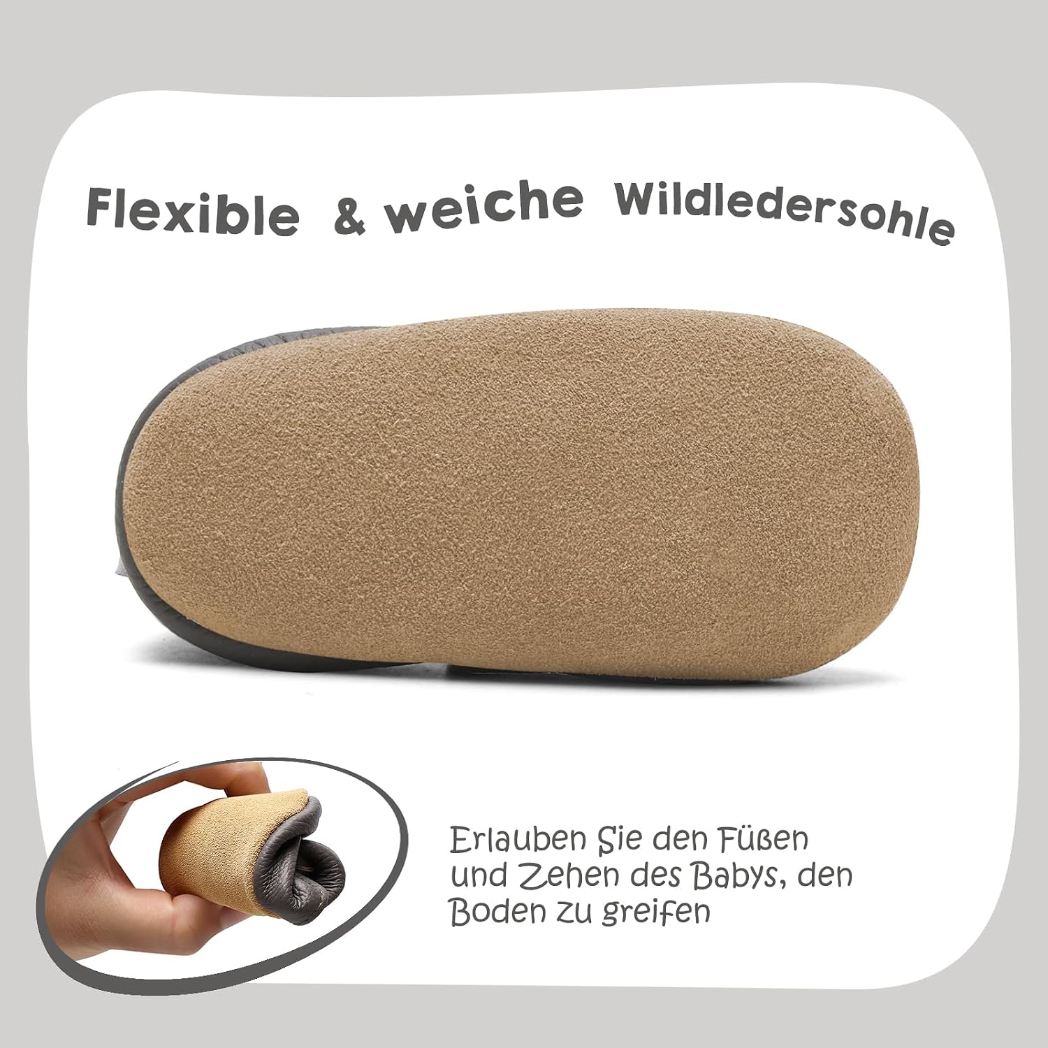 Detalle 2 de IceUnicorn Krabbelschuhe Leder Babyschuhe für Lauflern