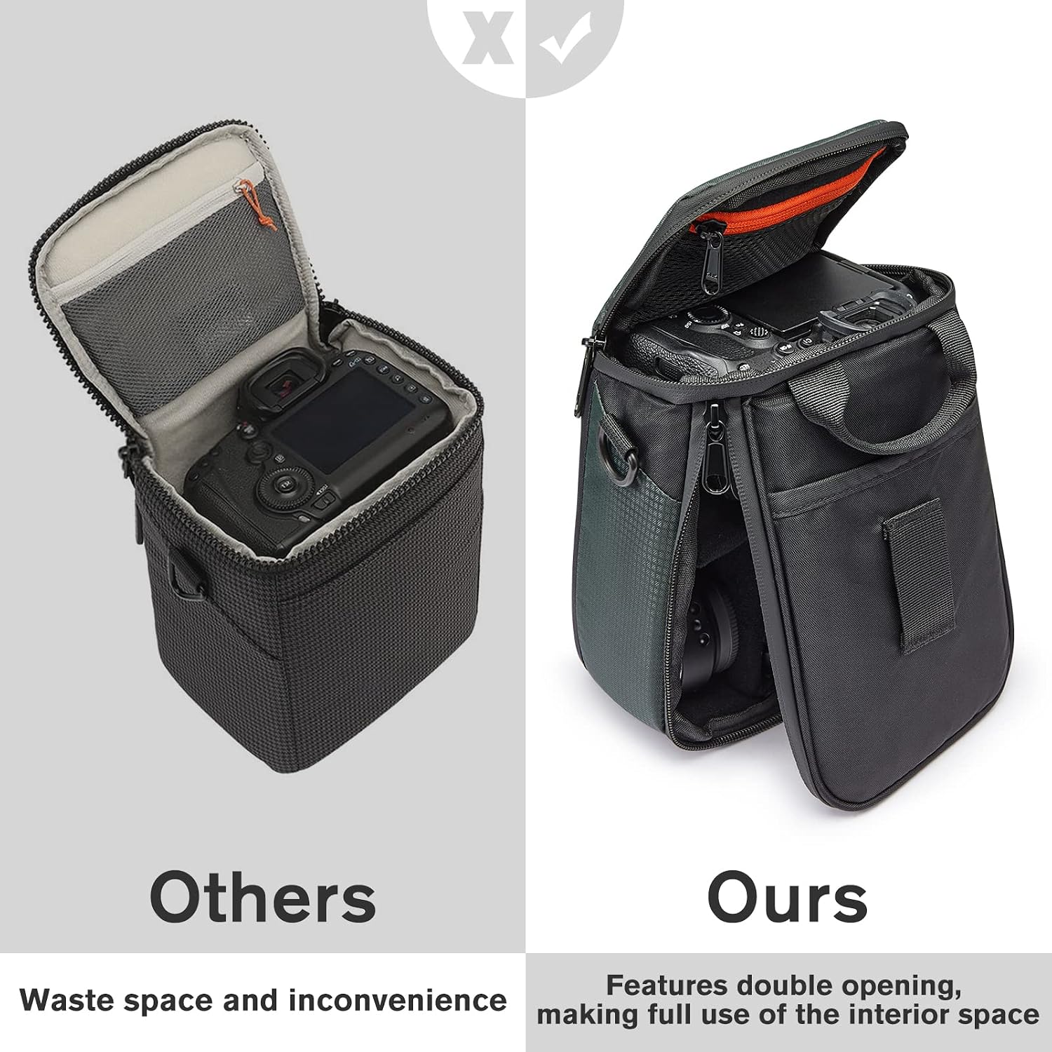 Thumbnail 5 de S-ZONE Camera Crossbody Sling Bag: Waterproof, Shockproof DSLR/SLR Protection for Mirrorless Gear