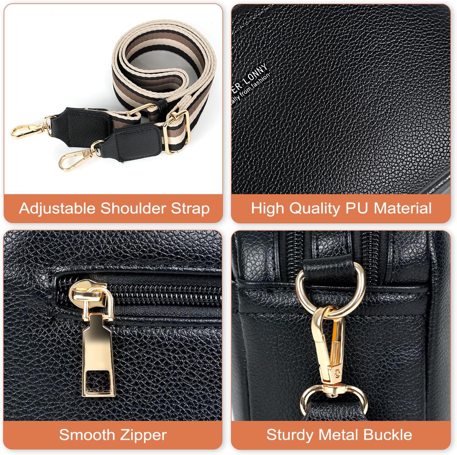 Detalle de AIFILLE petit sac bandoulière femme pour téléphone, pochette en cuir synthétique et bandoulière réglable