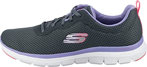Thumbnail 2 de Skechers Flex Appeal 4.0 Brilliant View Regular para mujer — Charcoal Mesh Lavender Trim, 39 EU