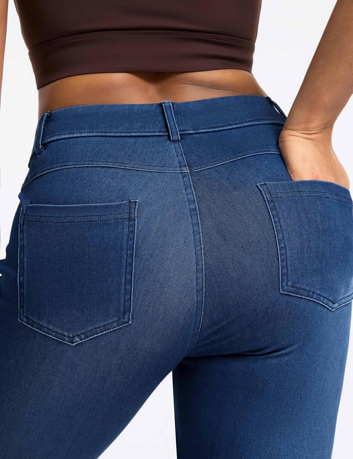Thumbnail 4 de THE GYM PEOPLE Women's Stretchy Jeggings with Belt Loops and Four Pockets