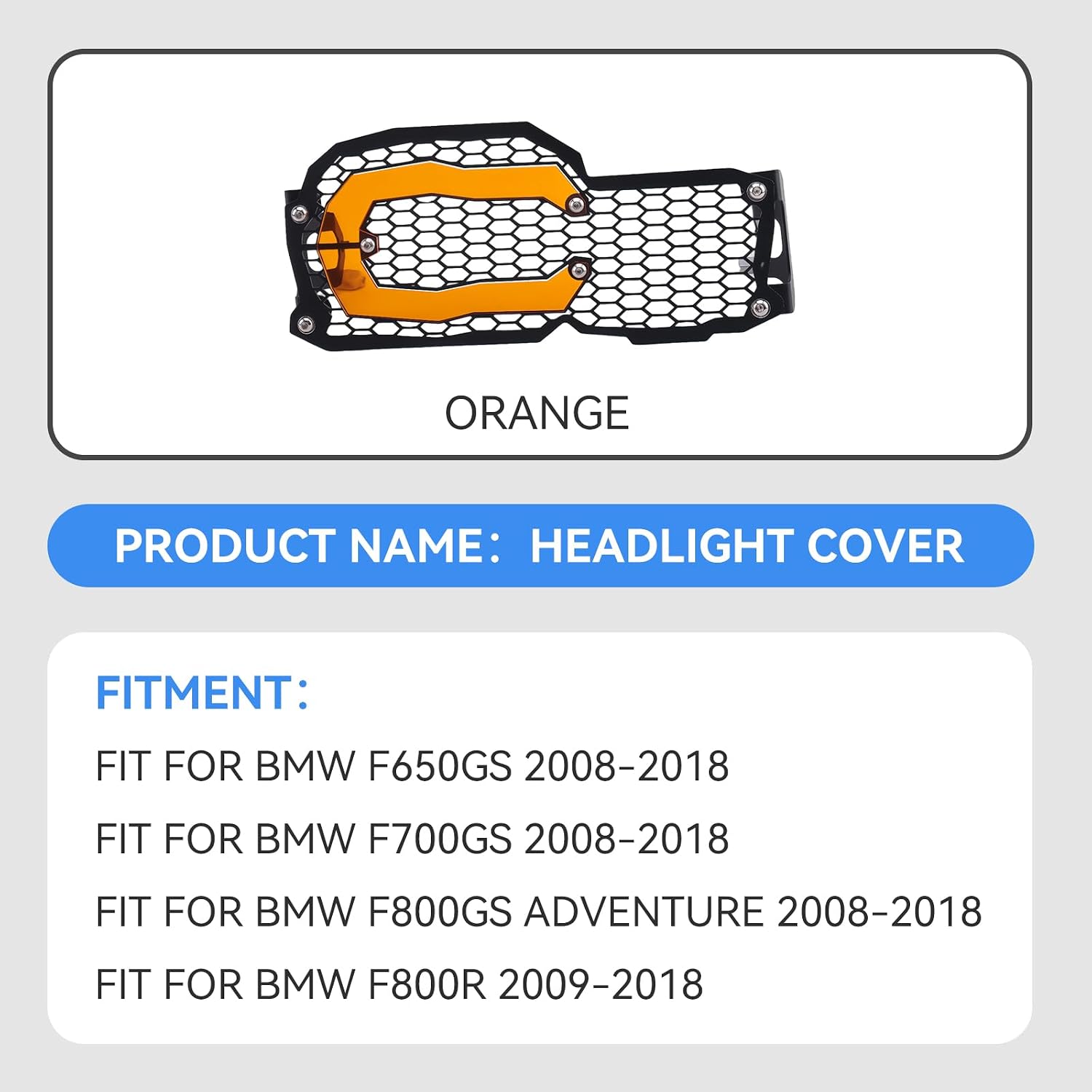 Detalle 2 de AFNCX Motorcycle Headlight Guard, Stainless Steel