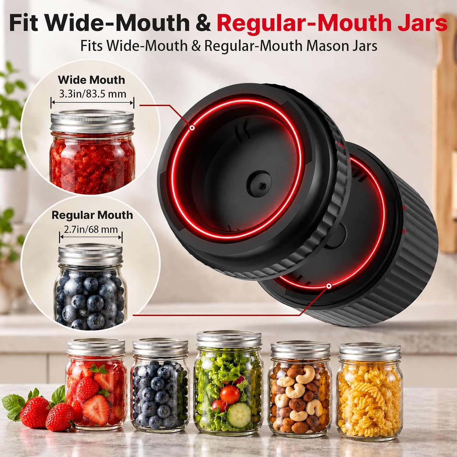 Detalle de UNERVER Electric Mason Jar Vacuum Sealer