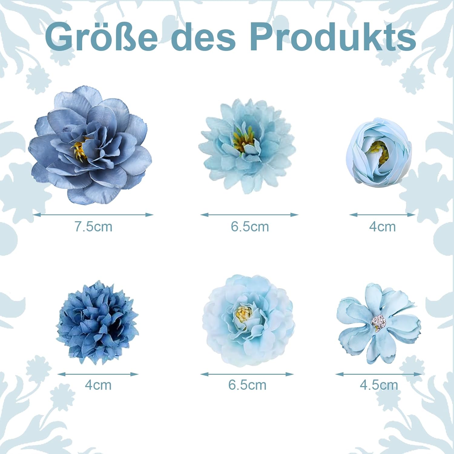 Detalle de Hurifeng Blumen-Haarklammer Blau – Haarschmuck-Blume für Damen und Mädchen