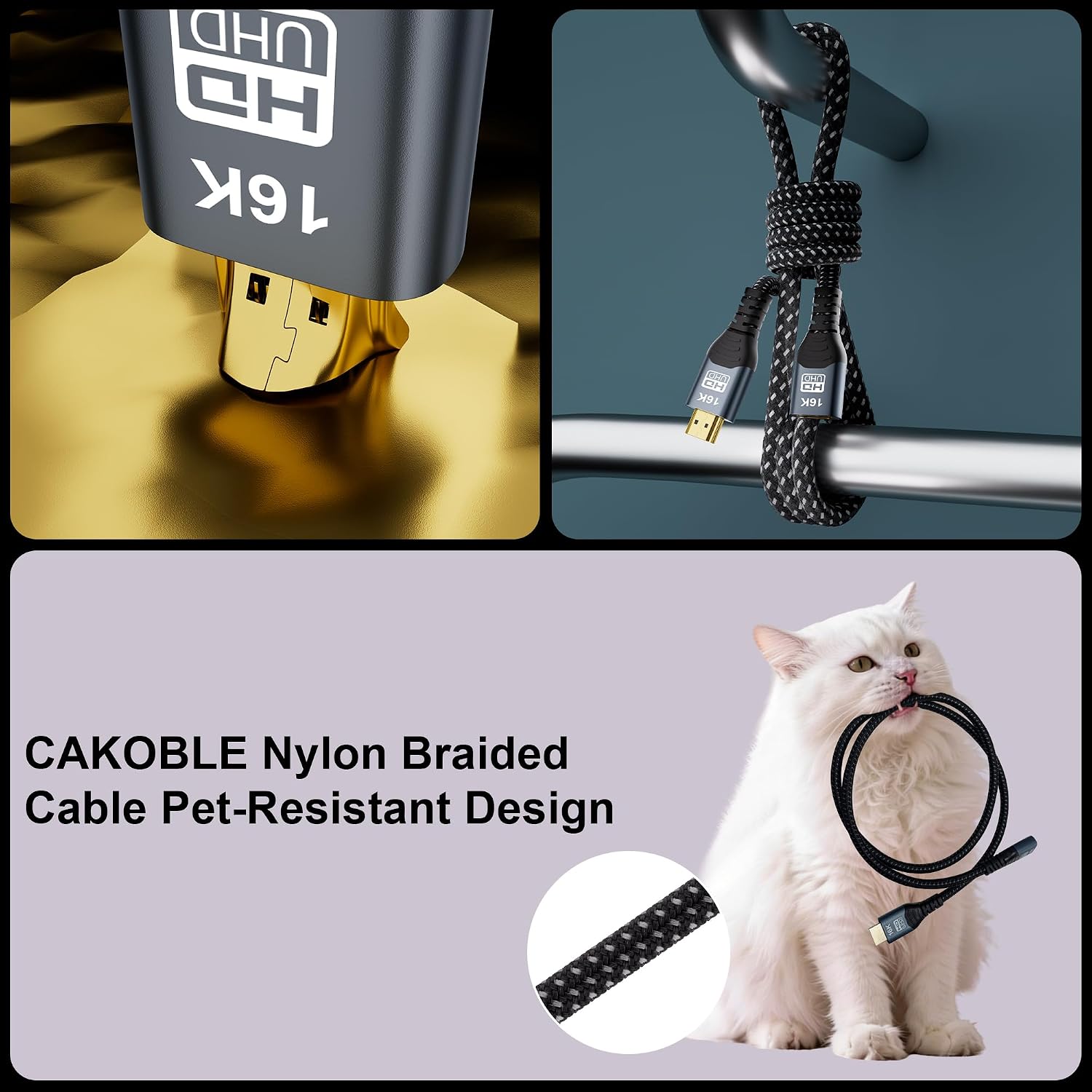Thumbnail 6 de CAKOBLE HDMI 2.2 Male to Female Extension Cable 1.5m – 96 Gbps, 16K & 8K Ready