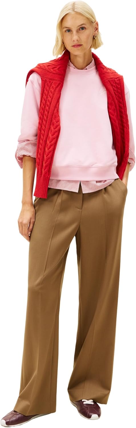 Detalle de Tommy Hilfiger Adaptive Women’s TH Script Regular Terry Sweatshirt Ww0ww49418