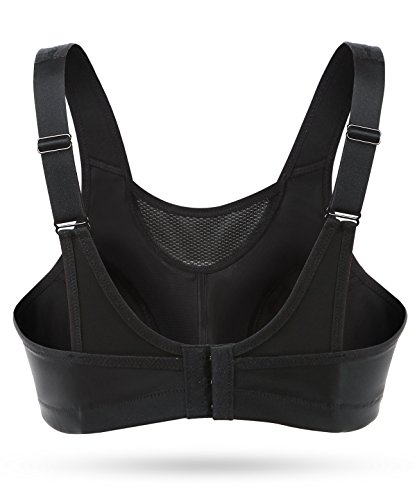 Detalle de Wingslove Soutien-Gorge Sport Femme Grande Taille Impact Élevé sans Armature Non Rembourré – Noir, 95D