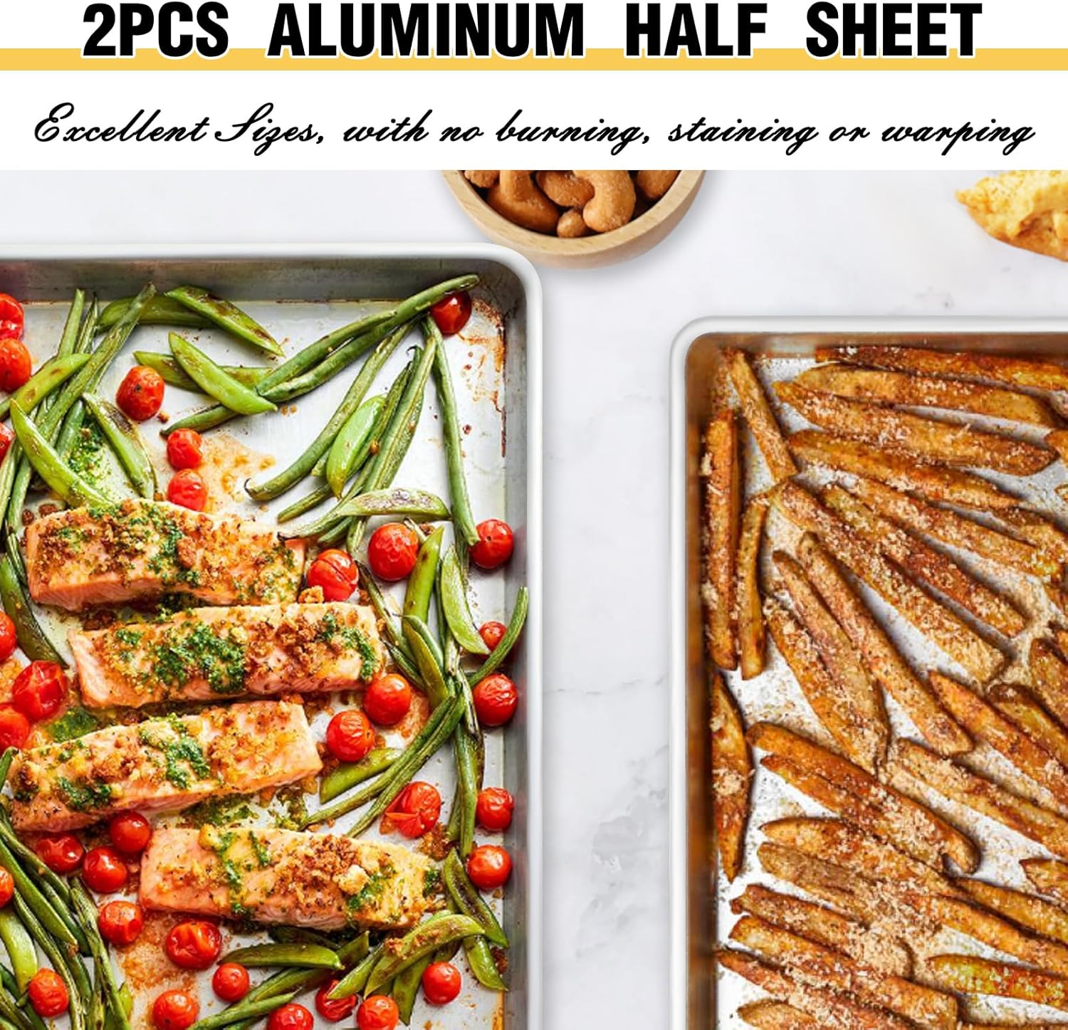 Thumbnail 4 de Umite Chef Warp Resistant Half Sheet Pan Set 18x13 in