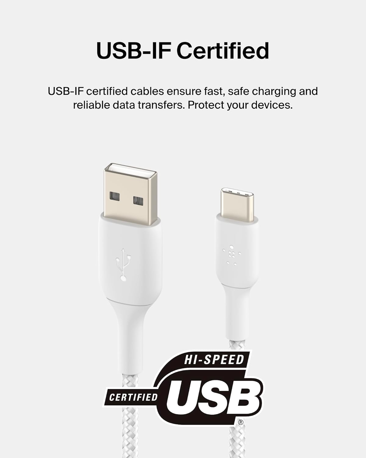 Thumbnail 2 de Belkin BoostCharge USB-C to USB-A Cable 1m