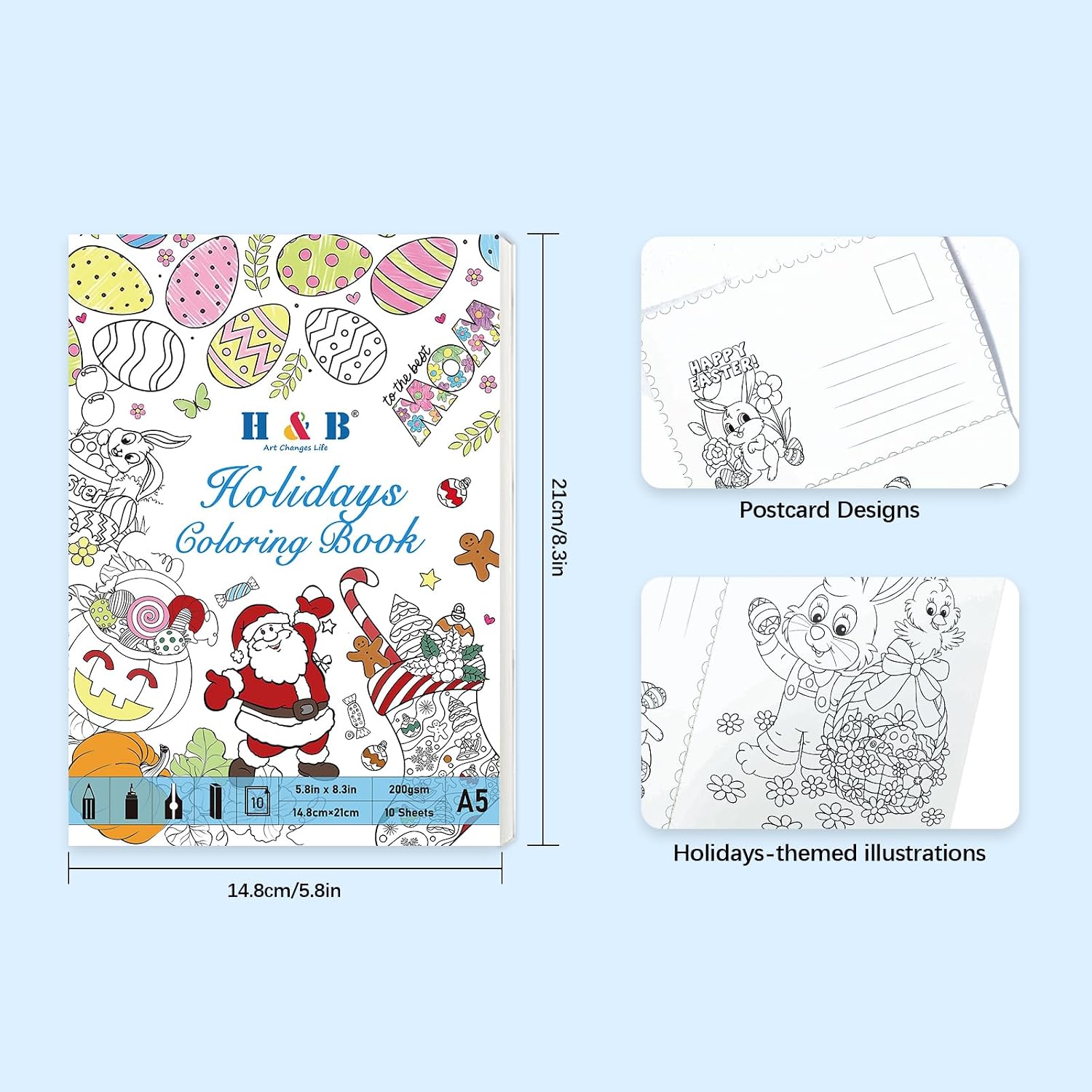 Thumbnail 4 de H & B Colouring Pencils 72-Piece Oil-Based Coloured Pencil Set with Colouring Book