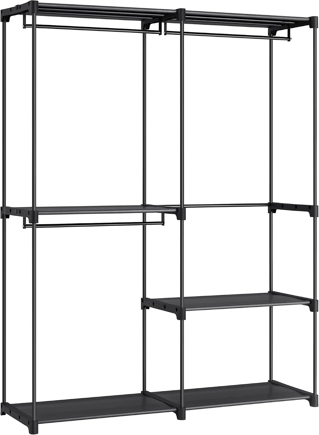 Detalle de SONGMICS RYG25B02 Folding Wardrobe, 3 Shelves, Steel Frame, Ink Black