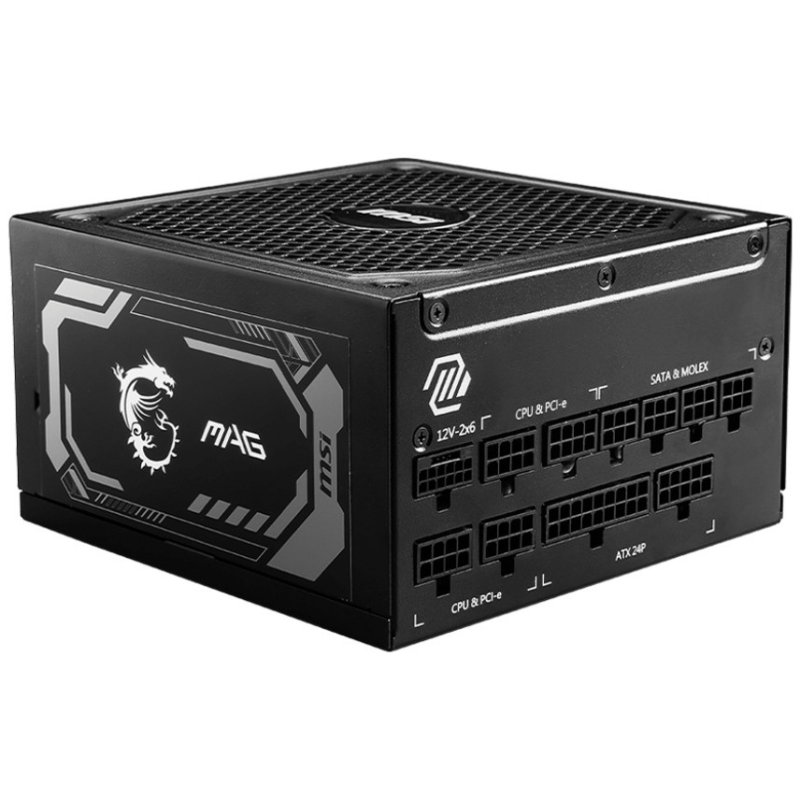 Detalle de MSI MAG A1250GL 1250W fuente 80 Plus Gold