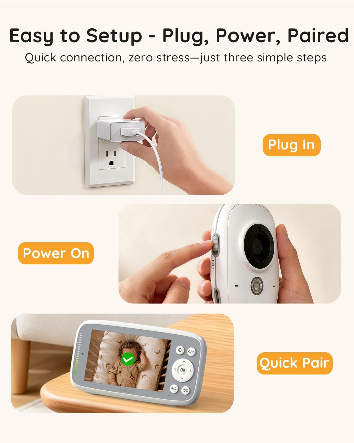 Thumbnail 6 de BOIFUN Baby Monitor 4" 720P screen