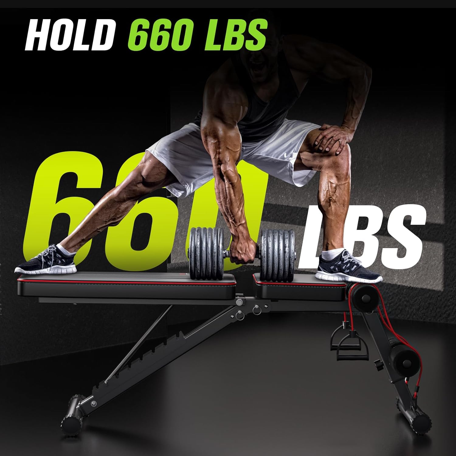 Thumbnail 1 de FitinOne Adjustable 800LBS Weight Workout Bench (Leg Extension & Preacher Pad) for Home Gym