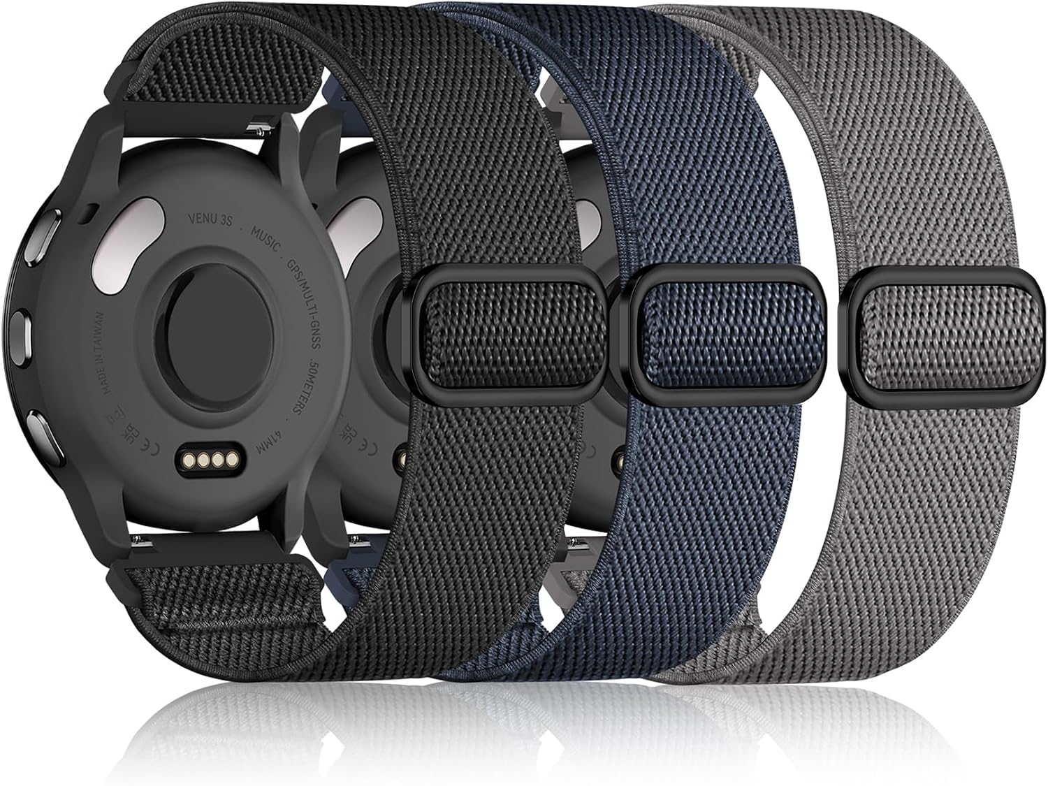 Detalle de Wizvv Pack of 3 18mm Elastic Wristbands for Garmin and More
