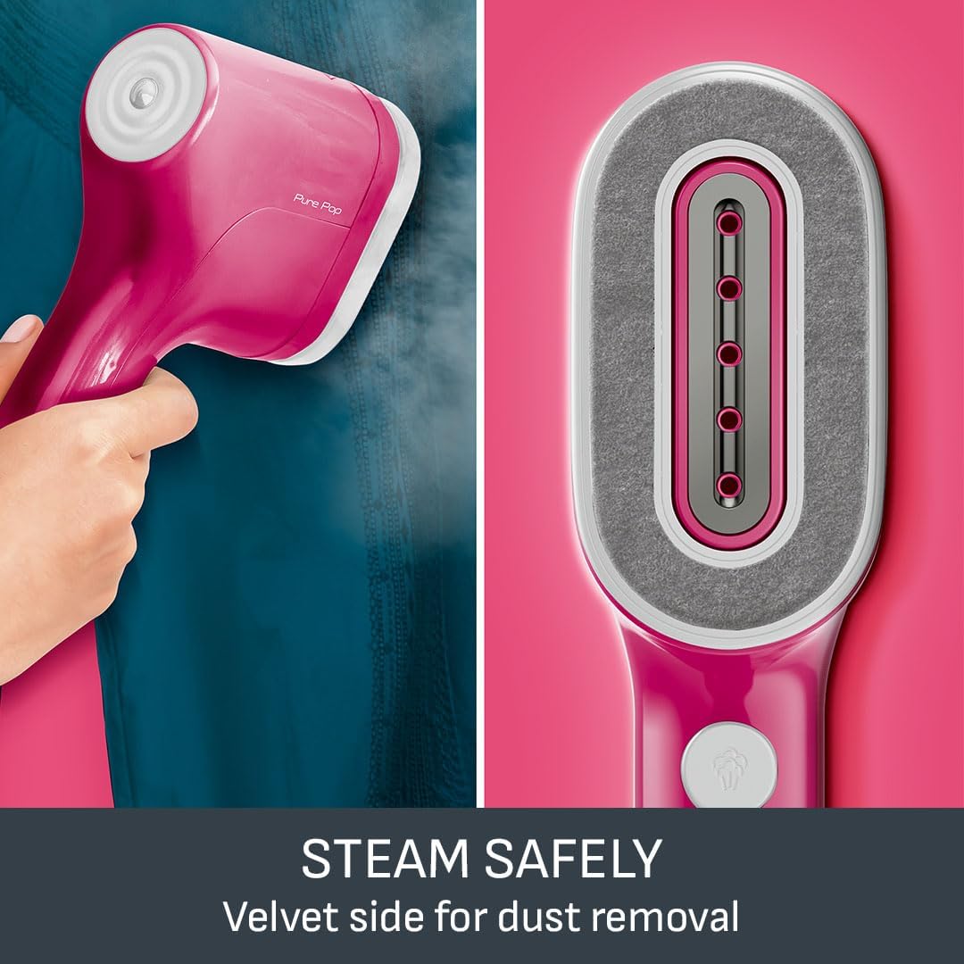 Thumbnail 6 de Tefal Pure Pop Slim DT2023 handheld clothes steamer (pink) – no ironing board needed