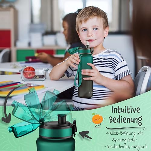 Detalle de My Vesperbox Trinkflasche Kinder 750ML – Auslaufsicher, Kohlensäure Geeignet, BPA-frei, Spülmaschinenfest