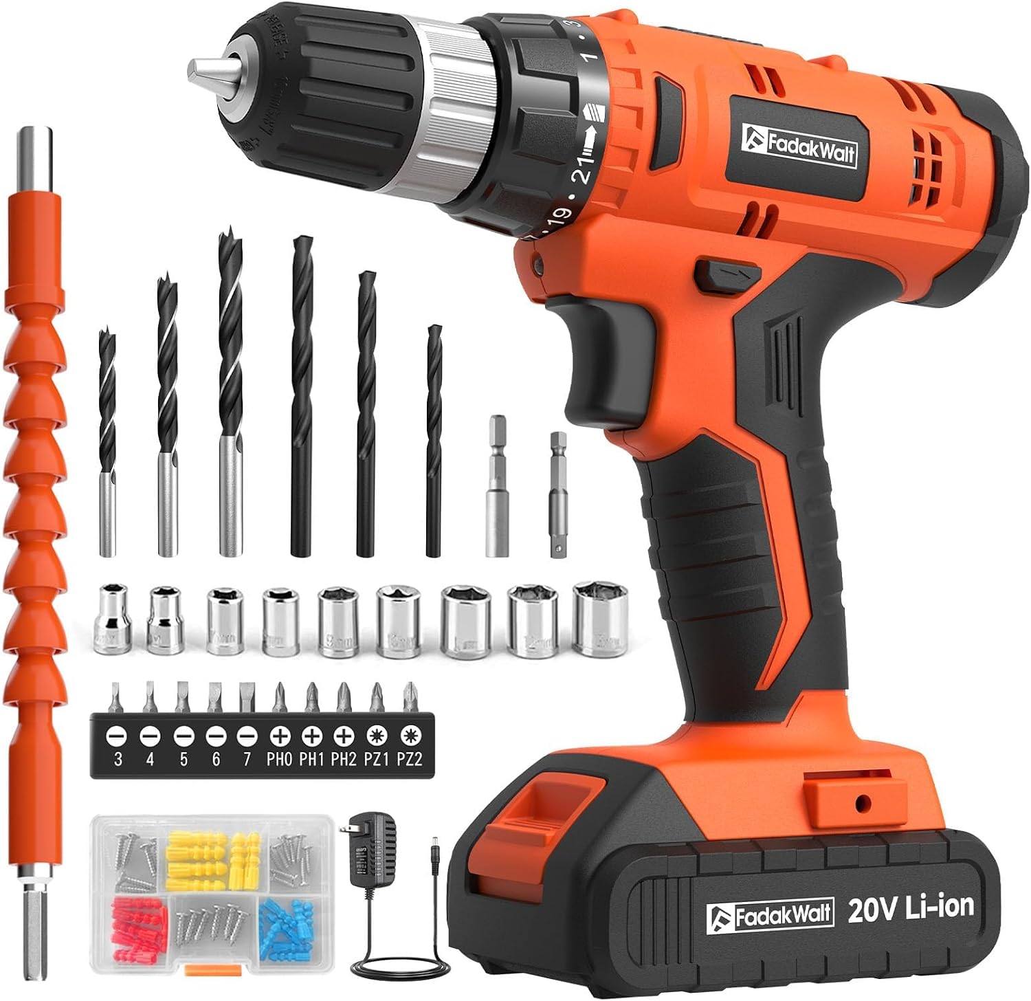 Detalle de FADAKWALT 20V Cordless Drill Set