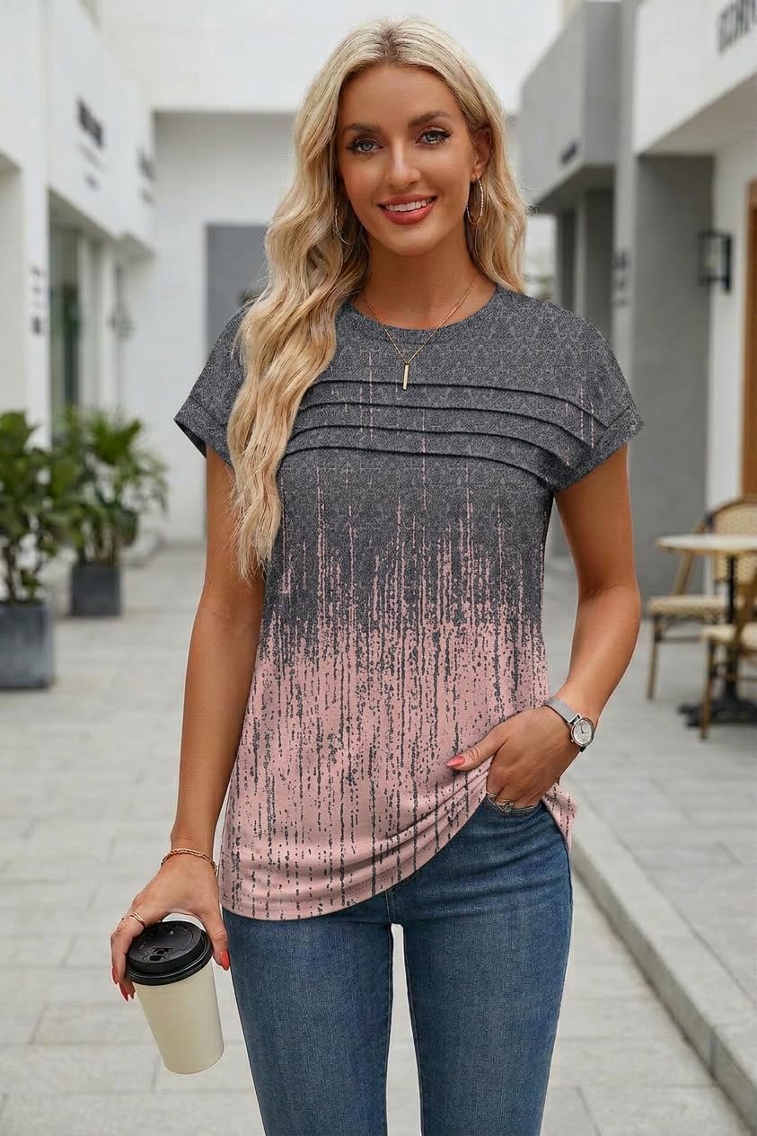 Thumbnail 2 de Chicrise Damen Sommer T-Shirt: Flügelärmel, Falten-Top, Rundhals – Lässiges Ärmelloses Oberteil
