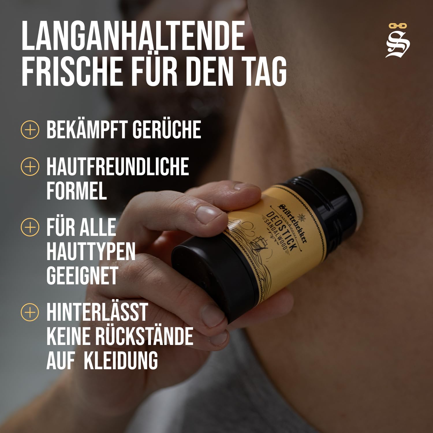 Detalle de Störtebekker Premium Deostick Sandelholz – langanhaltende Frische für Herren (75 g) • Made in Germany