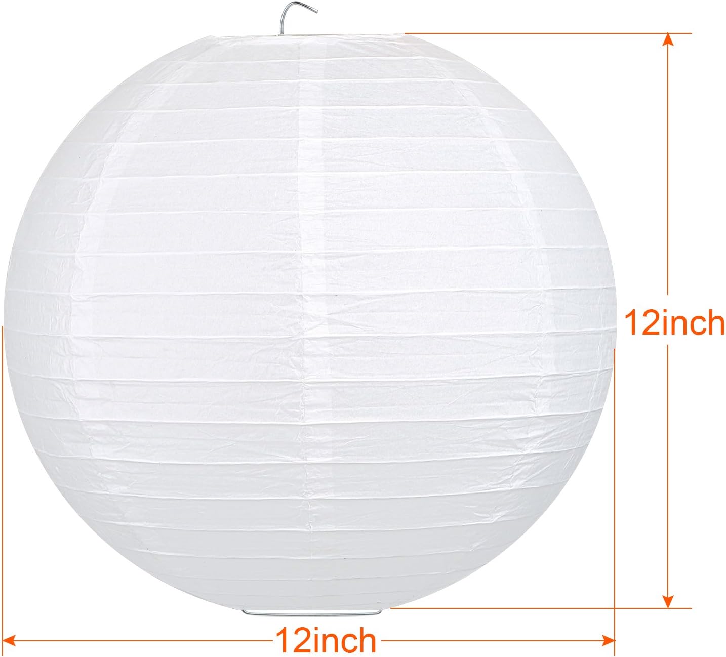 Detalle de LIHAO 10-Pack White Round Paper Lanterns, 20 cm diameter