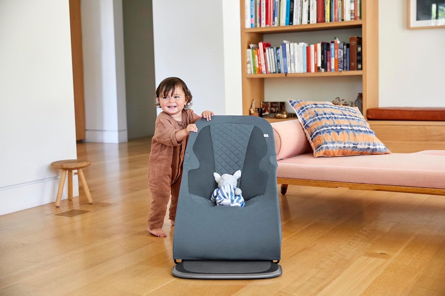 Detalle de Ergobaby Evolve EVLBNCOXBLU 3-in-1 wipstoel, Oxford Blue, 2,5–13,2 kg