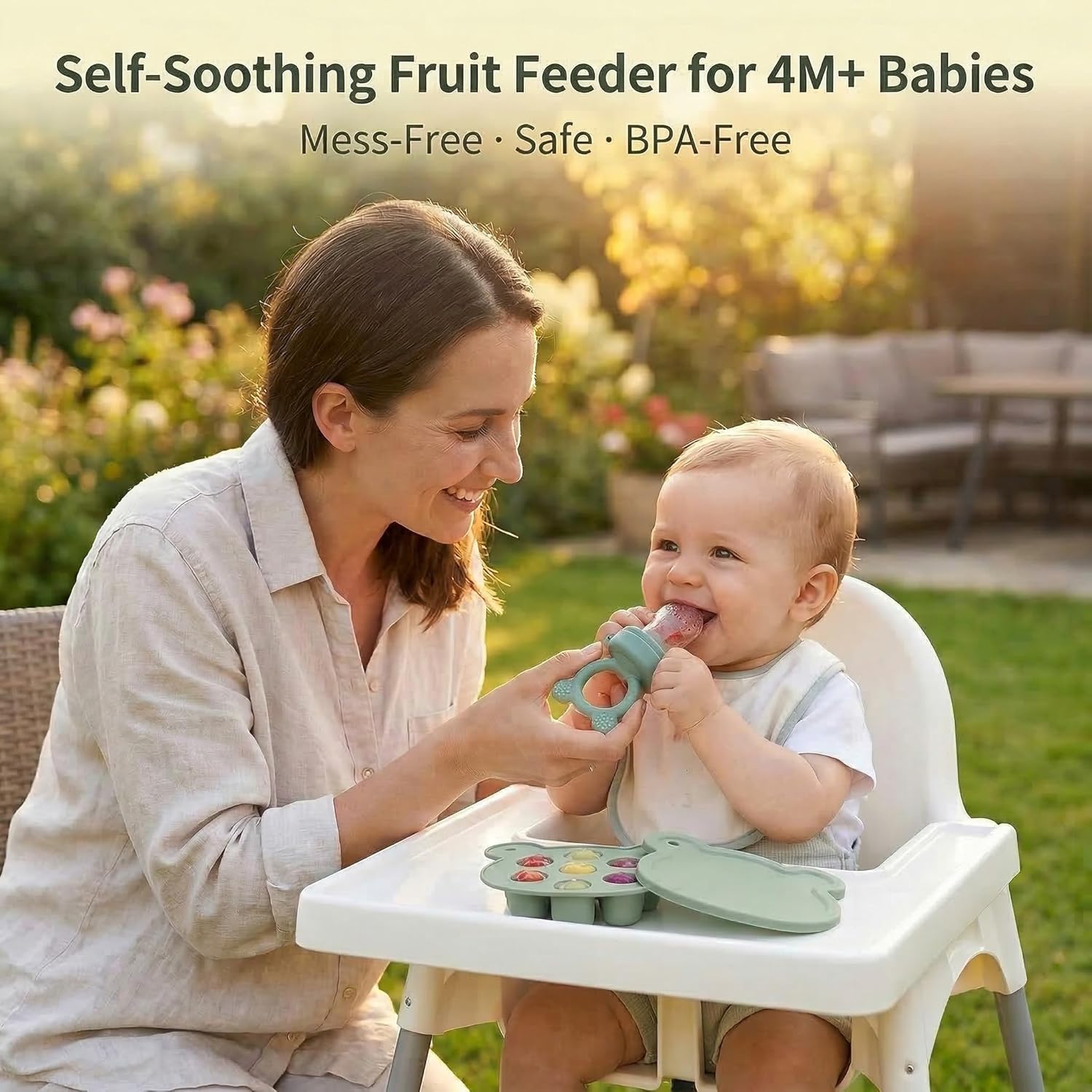 Thumbnail 1 de Silicone Baby Fruit Feeder Pacifier & Popsicle Molds – Green