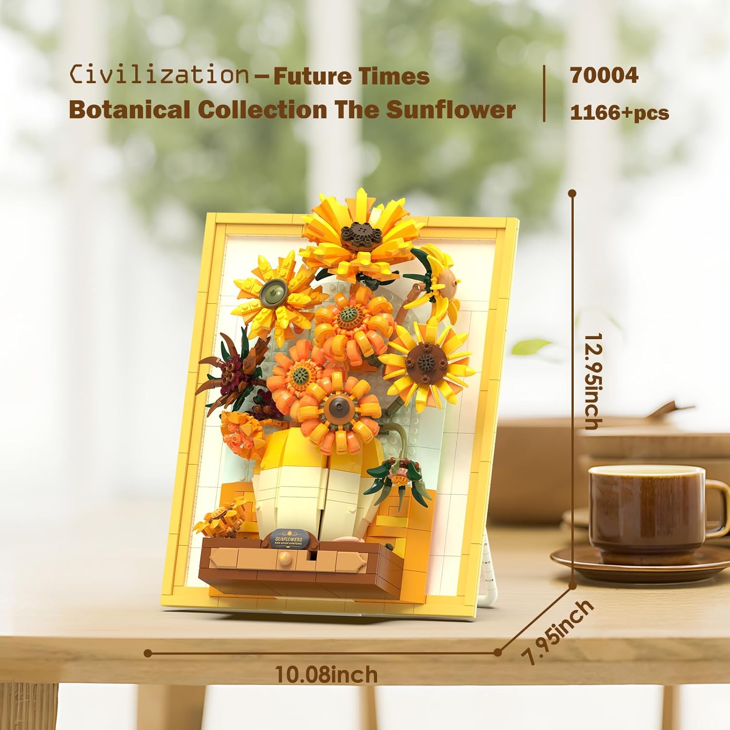 Thumbnail 3 de JMBricklayer Set da costruzione con girasoli e luci, Wall Art Crafts bouquet floreale (70004)