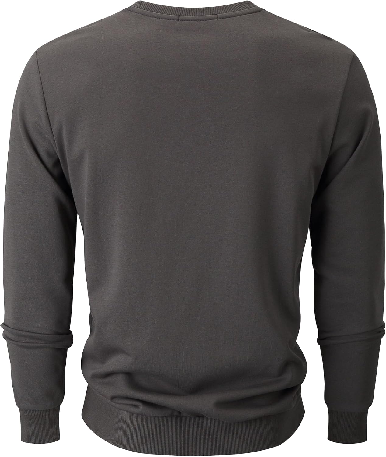 Detalle de VEIISAR Herren-Sweatshirt mit Rundhalsausschnitt (Basic Pullover, Langarm) – weich & pflegeleicht