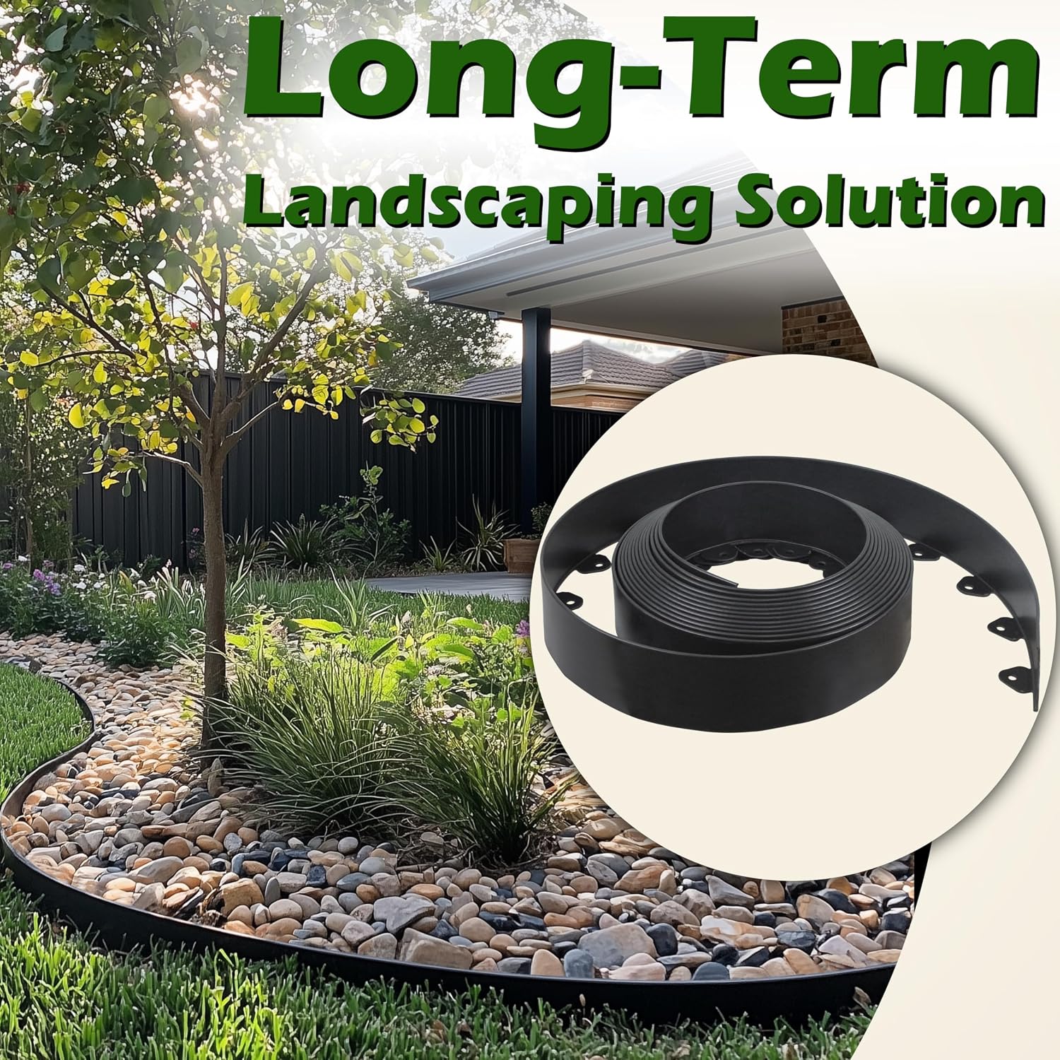 Detalle de Gardzen GGE-E5 Landscape Edging, 60-Foot x 3-Inch Border with 60 Spikes
