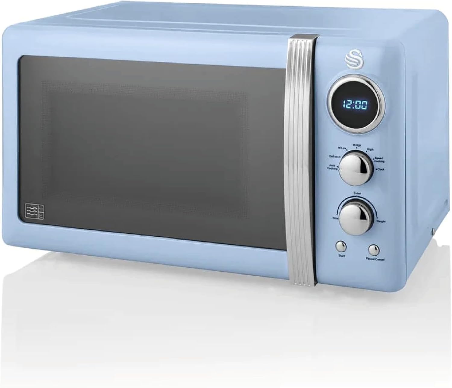 Detalle de Swan Retro LED Digital Microwave Blue 20L, 800W SM22030LBLN