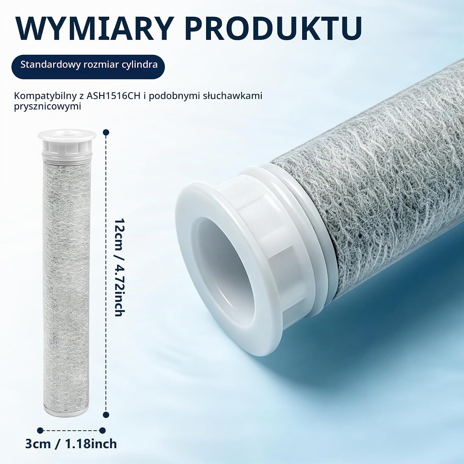 Detalle 2 de BLOTMS Filter-016 – zestaw 3 wkładów filtrujących do prysznica, do Philips Water ASH1516CH