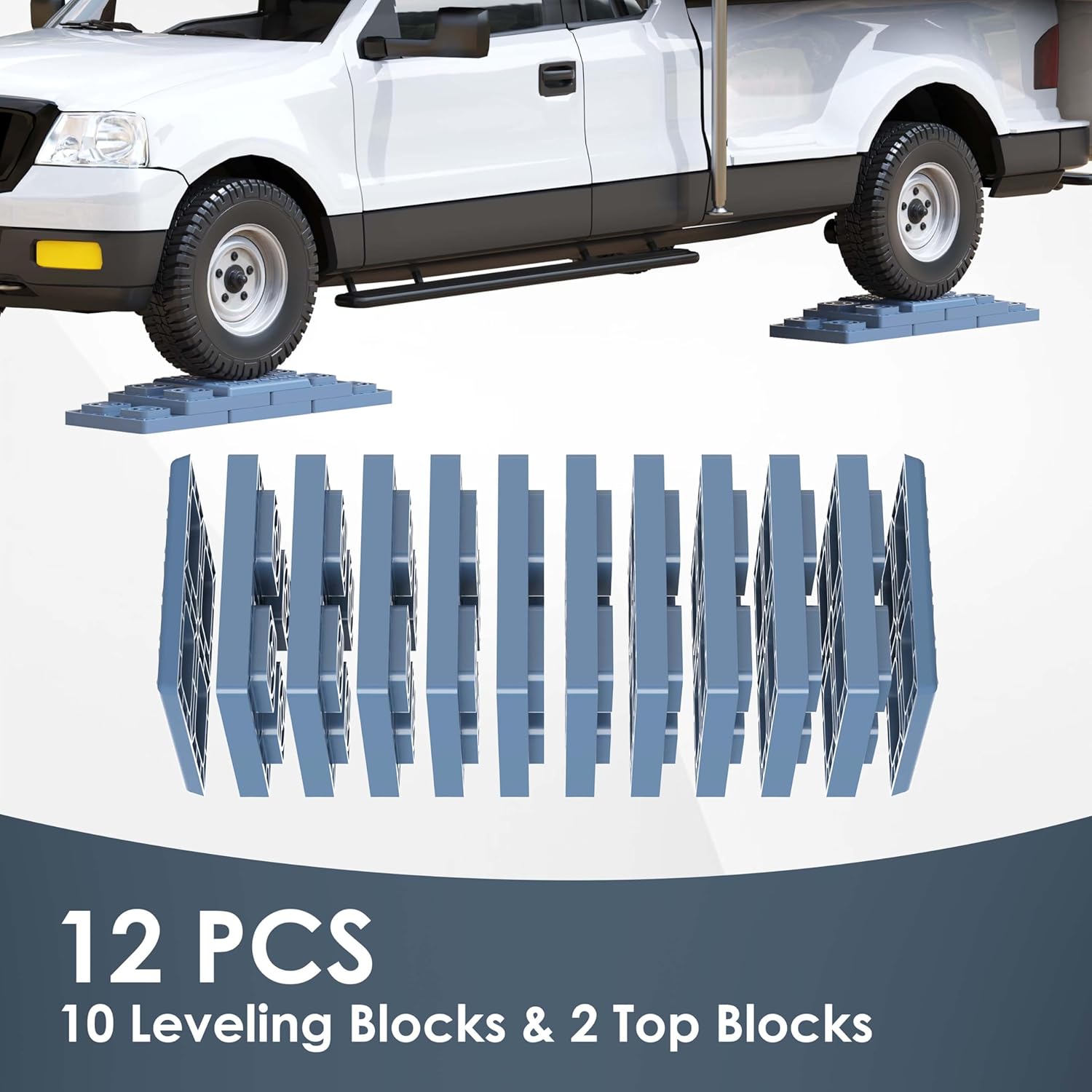 Thumbnail 2 de CircleRoad Heavy Duty RV Leveling Blocks 12 Pack with Interlocking Design