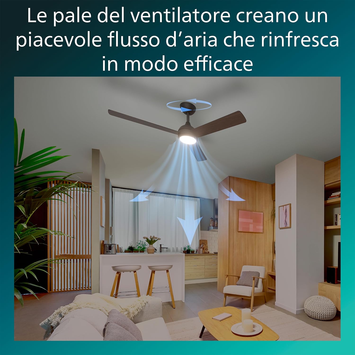 Thumbnail 2 de Philips Civx Fixed blade Fan 132 cm 52” con LED e 6 velocità (35W+24W) DarkWood/Black