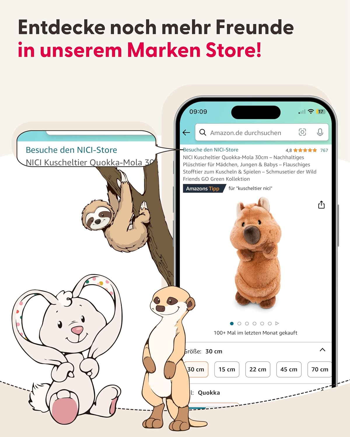 Thumbnail 6 de NICI Kuscheltier Hochlandrind McMooray (33 cm) braun – Stofftier aus weichem Plüsch