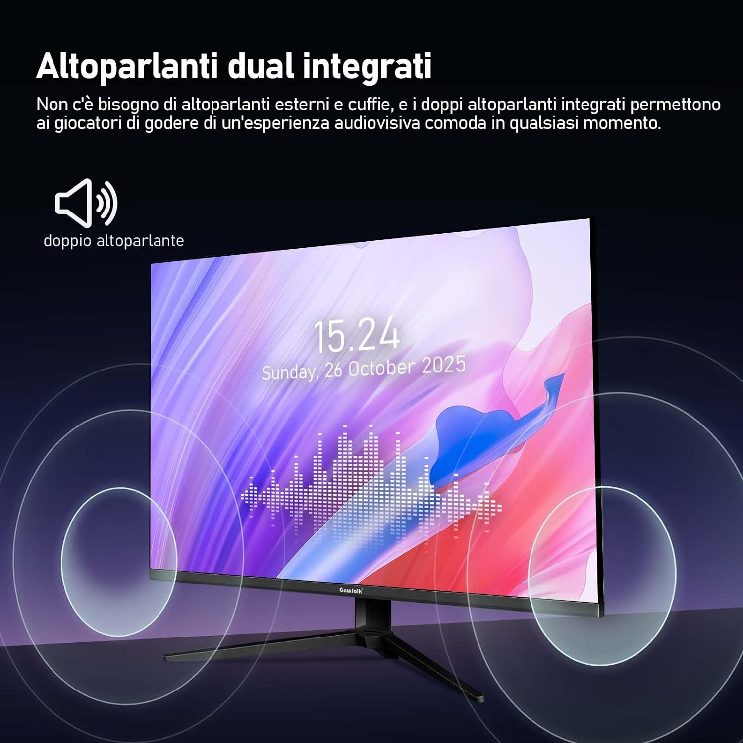 Detalle de Gawfolk Monitor 28" UHD 4K 3:2 IPS con altoparlanti integrati