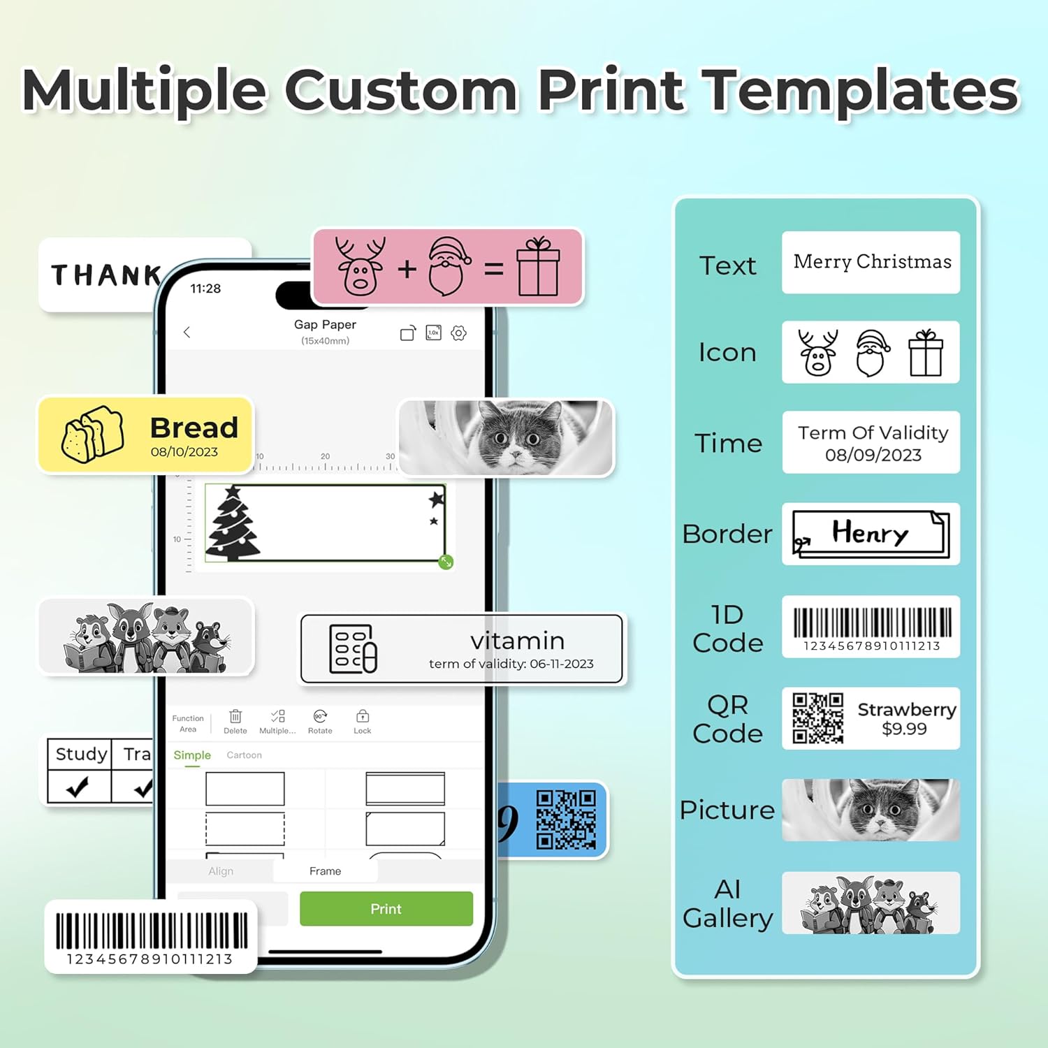 Thumbnail 2 de Nelko Label Maker P21 with Tape: Portable Bluetooth Label Printer for Quick, Wirelessly Printed Labels
