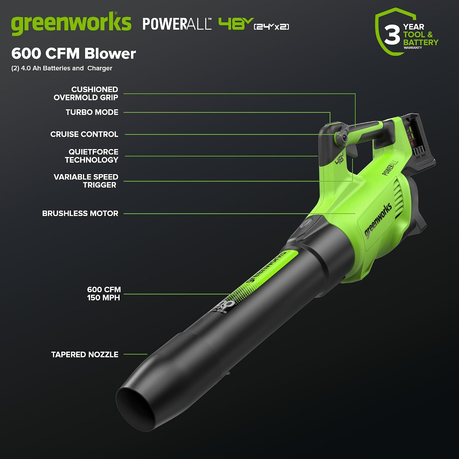 Detalle 2 de Greenworks Leaf Blower 48V