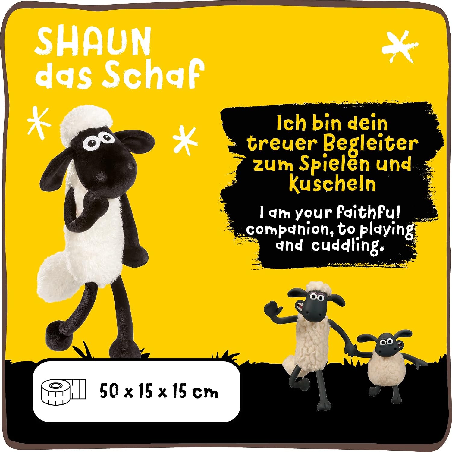 Detalle de NICI 48076 – przytulanka Baranek Shaun 50 cm, biała i puszysta