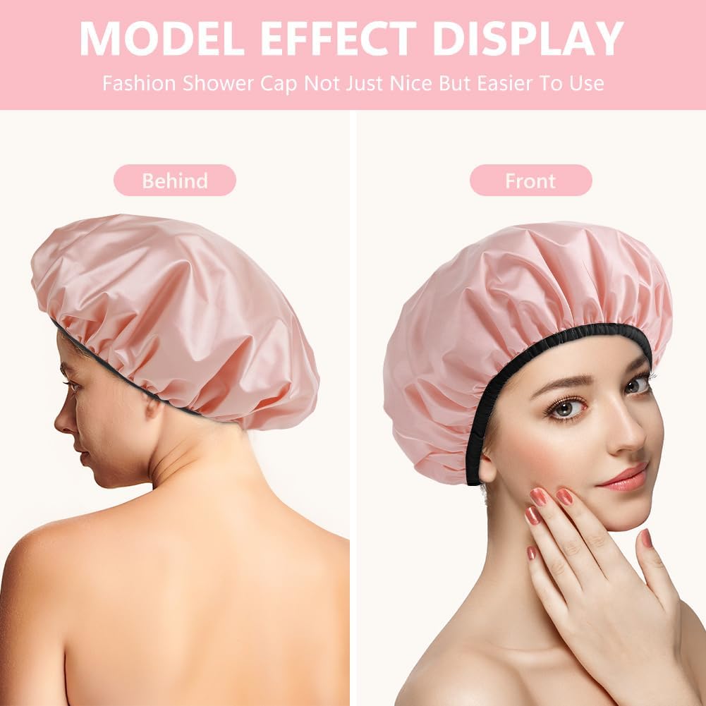 Thumbnail 5 de AOGOE Cuffia da Doccia per Donna – Cuffia Capelli Triplo Strato, Impermeabile, Riutilizzabile e con Fodera in Microfibra